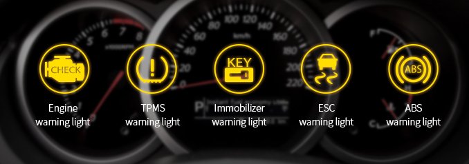 Tay lái cần chú ý đến đèn báo hiệu tình trạng xe.